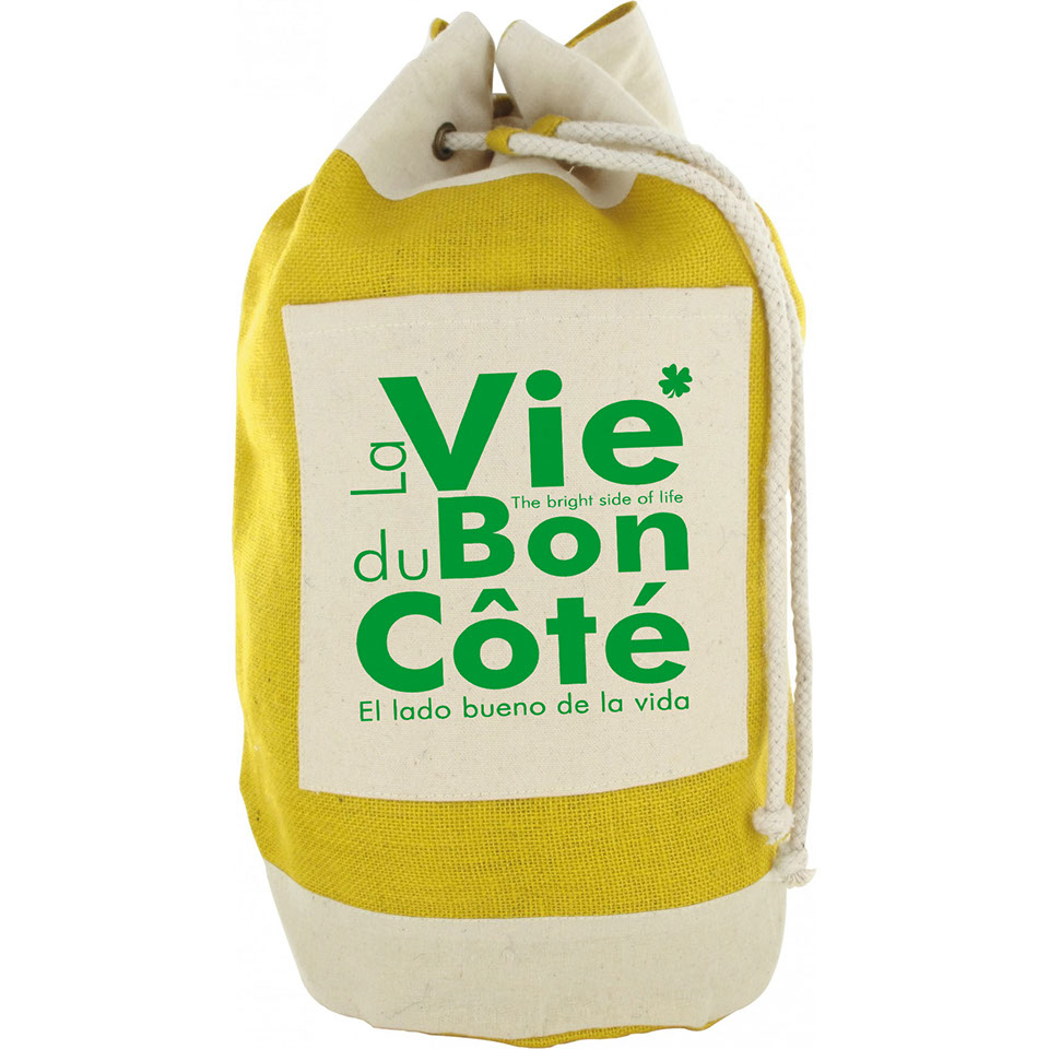 joli sac marin en coton solide et original couleur jaune réalisé par arvimedia idéal comme fourre tout taille 42 cm x 25 cm la vie du bon coté